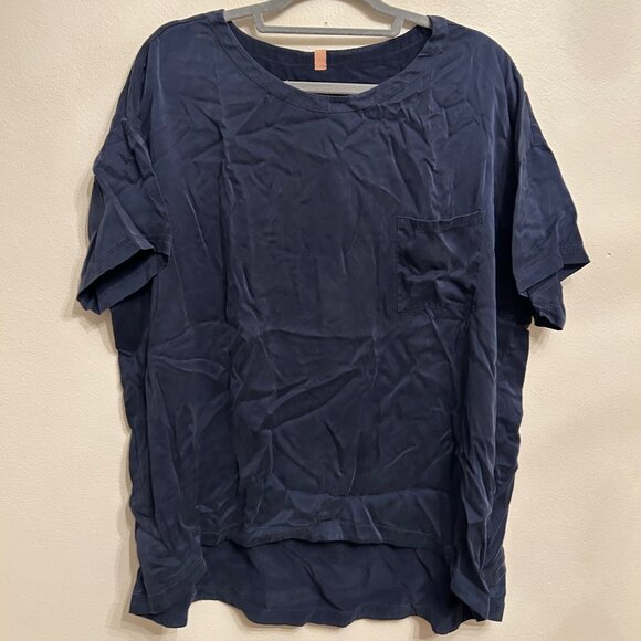 Lunya Navy Blue Silk Pajama Set, M - Picture 2 of 5